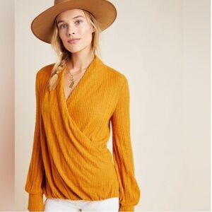 Anthropologie by Maeve Faux Wrap Blouse size Small